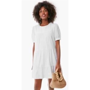 Pomander‎ Place Bright White Tiered Relaxed Fit Quinn Mini Dress Size Small